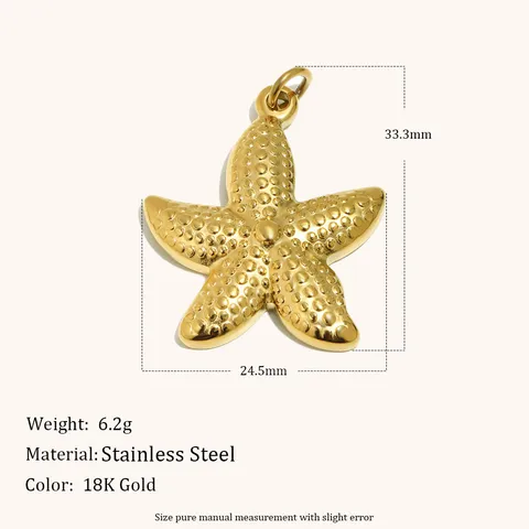18K Gold Plated Stainless Steel Pendants Heart Locket Shell Starfish Artificial Pearl DIY Jewelry Making Charms Accessories
