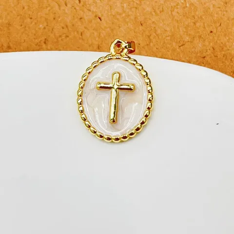 Luxueux Pendentif Croix en Cuivre Plaqué Or Brillant Multicolore Zirconia Incrusté Breloque pour Fabrication de Collier Accessoires DIY