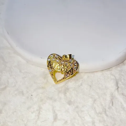 Gold Plated Copper Zirconia Heart Moon Pendants For Mother's Day Gift DIY Jewelry Making Charms Mom Mama Letter Pendant Accessories