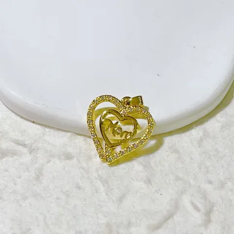 Mom Lettering Double Heart Shaped Pendant Copper Zirconia Rhinestone Accessory For Mother Fashion Jewelry Findings Pendants Gift For Women