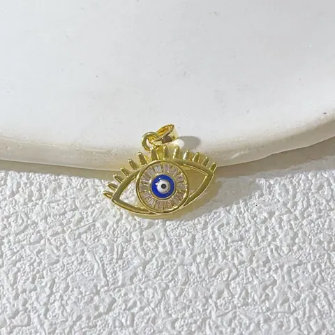 Kupfer Gold Silber Vergoldet Böser Blick Hand der Fatima Anhänger Für Damen Strass Zarter Halskette DIY Schmuck Zubehör