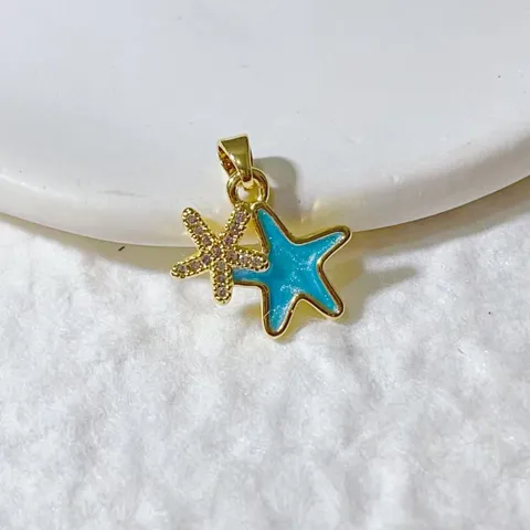 Brass Rhinestone Heart Star Sea Star Charms Exquisite Individual Minimalist DIY Jewelry Making Pendant Accessories For Women