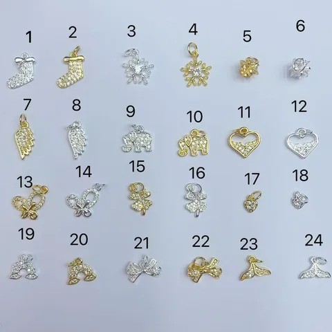 Gold Silber Beschichtete Kupfer Strass Charms Für Schmuckherstellung DIY Anhänger Herz Elefant Schneeflocke Flügel Krone Damen