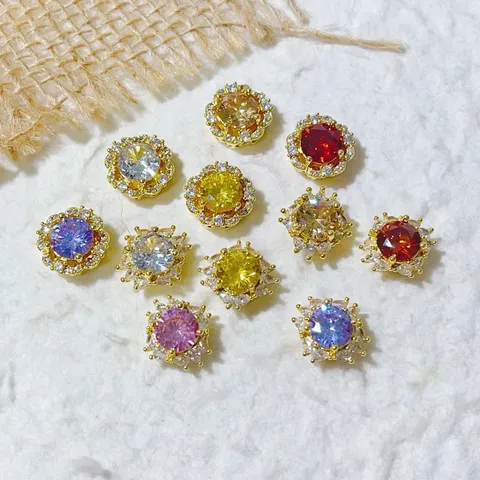 Perline Distanziatrici a Fiore in Zirconia Placcate Oro 14K per Creazione Gioielli Fai-da-te Bracciale Collana Ciondoli in Zirconia