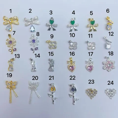 Kupfer Echtgold Vergoldet Mikro Eingelegt Strass Blume Schmetterling Herz Katze Tulpe DIY Anhänger Charms Schmuckzubehör Für Armband Halskette Handy Kette