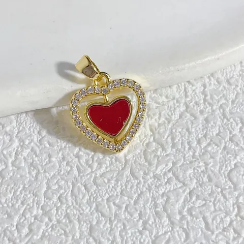 Copper Plated K Gold Rotating Heart Bow Pendant For DIY Jewelry Making Project Rhinestone Heart Charm For Necklace Bracelet