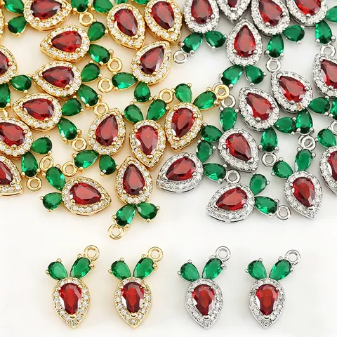 18K Gold Plated Rhinestone Carrot Pendant Only Without Chain For DIY Jewelry Making Accessories