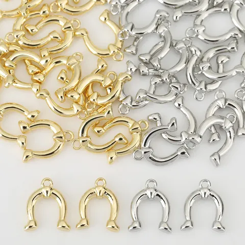 Minimalist Copper Horseshoe Charm U Shaped Horseshoe Lucky Pendant For DIY Jewelry Making Necklaces Bracelets Accessories Handcraft