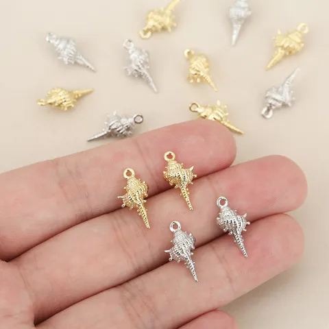 Koperen Conch Bedel Oceaan Serie 3D Zeeschelp Hanger Voor DIY Sieraden Maken Ketting Armband Accessoires