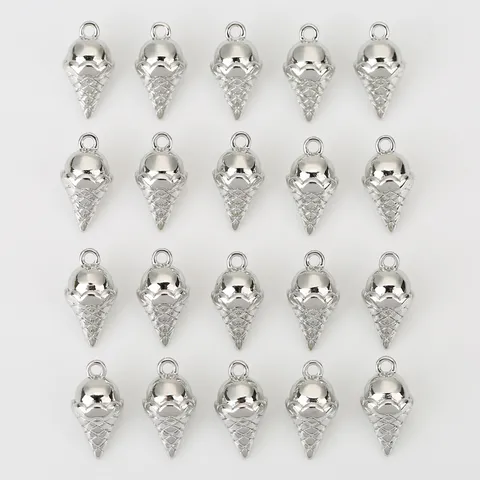 Süßer Eistüten Anhänger Kupfer 18K Gold Silber Plattiert Charme Für DIY Schmuckherstellung Halskette Ohrring Zubehör