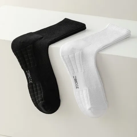 Men's Cotton Sports Socks Solid Color Casual Long Mid Short Tube Socks Athletic Breathable Sweat-Absorbent Socks