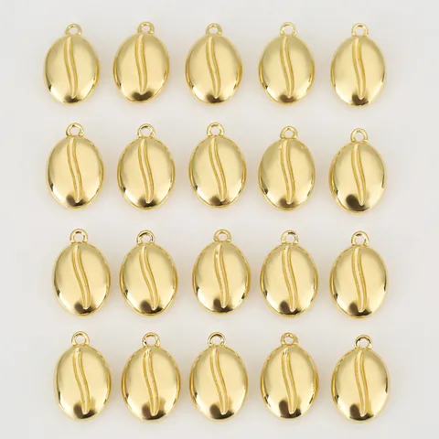 Kupfer 18K Vergoldet Kaffeebohne Anhänger Charm DIY Schmuck Zubehör Minimalistisch Süß Klein Hängendes Stück Geschenk