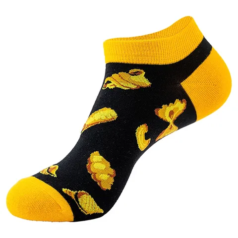 Cotton Blend Fruit Food Pattern Boat Socks Unisex Summer Low Cut Ankle Socks Creative Breathable Casual Socks