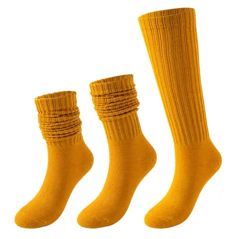 Damen Slouch Socken Bubble Socken Modische Gerippte Dicke Strick Lange Lose Socken Warme Bonbonfarben Beinstiefel Alltag Hosiery