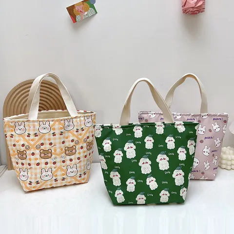 Süße Cartoon Lunchtasche Wasserdichte Isolierte Bento Tasche Tragbare Handtasche Thermische Essen Tasche für Studenten Büro