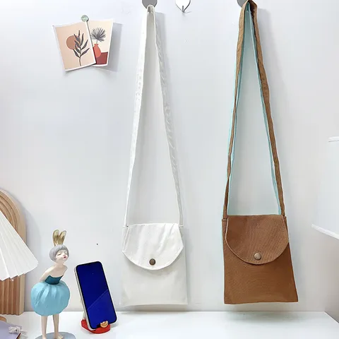 Minimalistische Segeltuch Handytasche Für Damen Einfarbig Kleine Umhängetasche Leichte Vertikale Quadratische Pendler Schultertasche Täglich