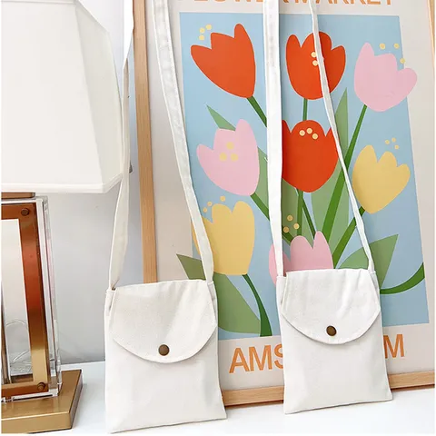 Minimalistische Segeltuch Handytasche Für Damen Einfarbig Kleine Umhängetasche Leichte Vertikale Quadratische Pendler Schultertasche Täglich