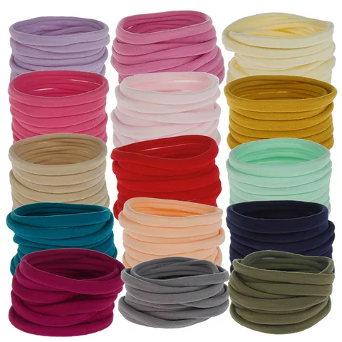 Elastic Nylon Hair Ties For Kids Baby DIY Headband Accessories Solid Color High Stretch Soft Hair Bands For Girls Jewelry