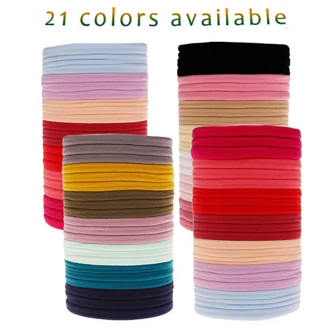 Elastic Nylon Hair Ties For Kids Baby DIY Headband Accessories Solid Color High Stretch Soft Hair Bands For Girls Jewelry