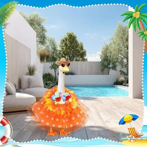 Costume da Oca da Prato Vacanze Hawaiane Poliestere Cappello di Paglia Ghirlanda Bikini Occhiali Gonna Pois Vestiti Animali