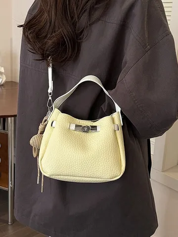 Sac Seau Tendance en Cuir PU Texture Litchi pour Femmes Chic Sac à Main Bandoulière Quotidien