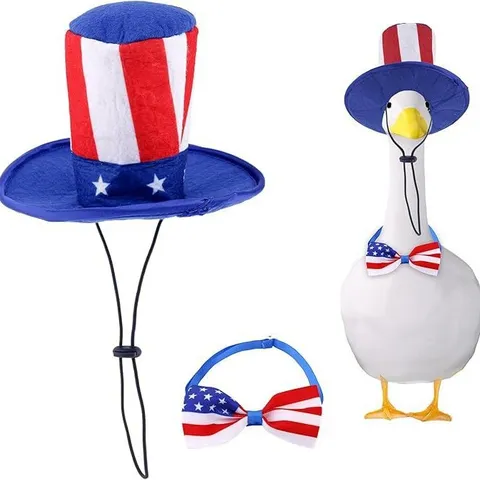 Vêtements d Oie de Porche Tissu Patriotique Chapeau Nœud Papillon Bandana Pour Décoration de Fête de l Indépendance