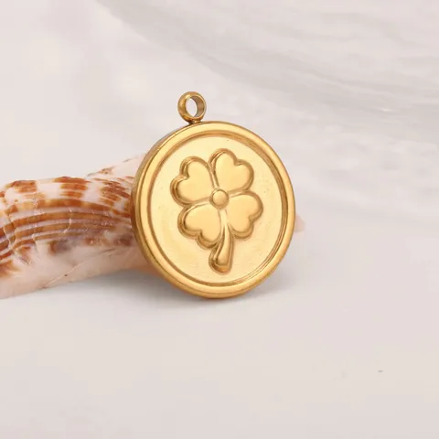 Stainless Steel Pendant Minimalist Sun Butterfly Four Leaf Clover DIY Charm Gold Plated Fashion Jewelry Accessory