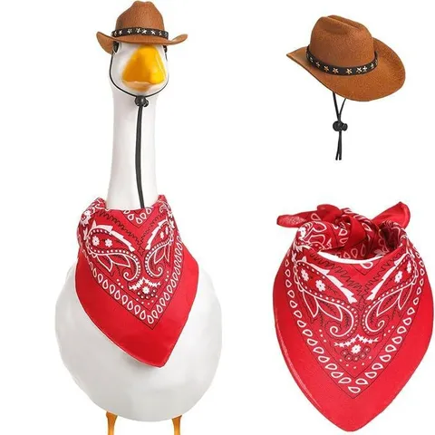 Set Cappello da Cowboy per Animali Domestici e Bandana Paisley Stile Western Cappello Costume per Cani Gatti e Decorazione Oca da Portico