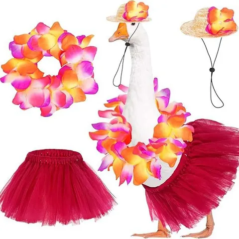 Set Costume Vacanze Estive Spiaggia per Animali Domestici Carino Cappello di Paglia Corona Floreale Gonna Occhiali Vestito Per Cane Gatto Festa