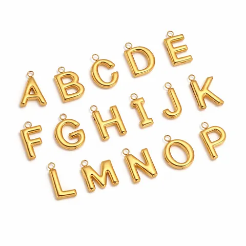 Ciondolo Lettere Alfabeto in Acciaio Inossidabile Ciondoli per Gioielli DIY Minimalisti Accessori di Lettere Placcati Oro Argento