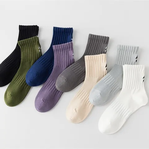 Amerikanischer Preppy-Stil Cityboy Wadenlange Baumwollsocken Bestickt Blitz-Pfeil Gerippte Sportliche Freizeit-Streetwear-Socken für Herren Damen