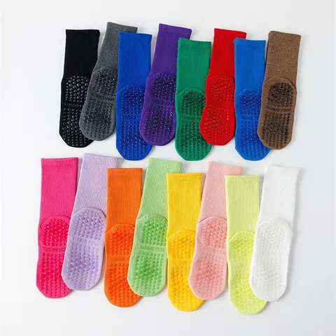 Damen Rutschfeste Yoga Socken Pilates Fitness Mittelwaden Socken Schweißabsorbierend Sport Baumwollmischung Socken Für Fitnessstudio