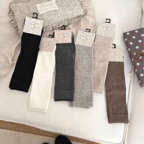Calcetines de Compresión de Color Sólido para Mujer hasta la Pantorrilla Algodón Estilo Japonés Casual Lindo Uso Diario Alta Elasticidad Largos