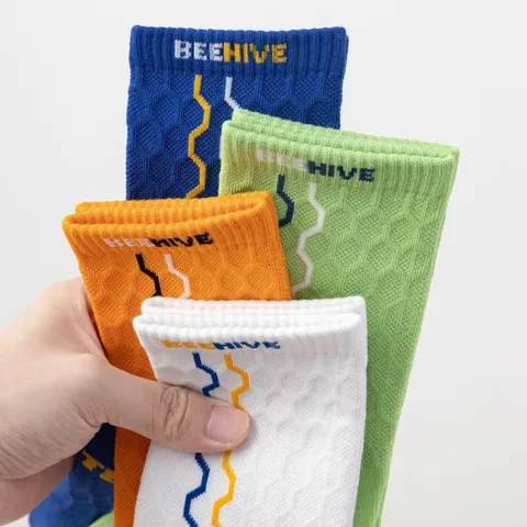 Herren Sport Crew Socken Atmungsaktive Baumwollmischung Sport Laufen Basketball Socken Casual Mode Stretch Strümpfe