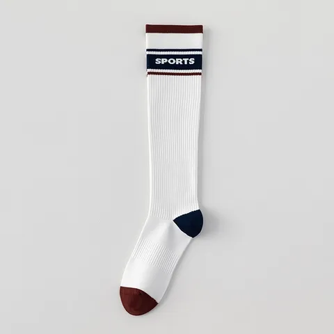 Damen Professionelle Sportsocken Rutschfest Kompression Wadenstrümpfe Farbblock Streifen Stern Druck Sport Lange Socken Für Yoga Pilates Fitness Wandern Laufen