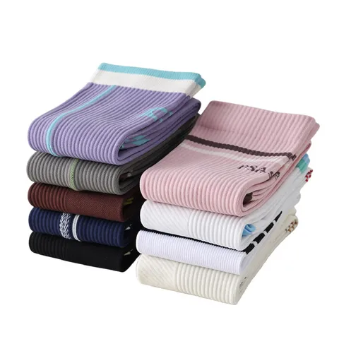 Damen Kompressionssocken Sportlich Gestreifte Wadenhohe Socken Für Laufen Tennis Fitness Atmungsaktive Schlankheits Socken