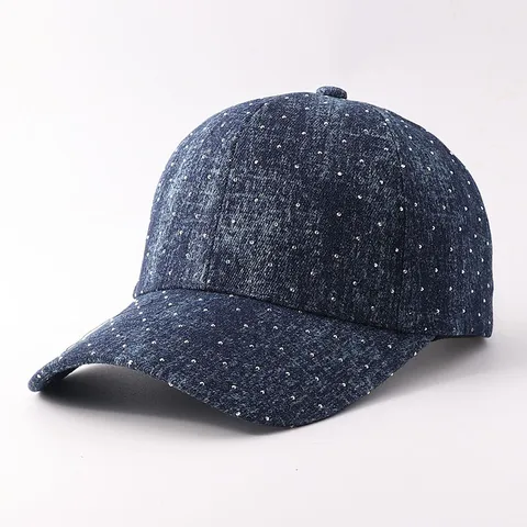 Gorra de Béisbol de Mezclilla Desgastada Mujeres Hombres Cuadros Diamantes Ala Curva Sombrero Ajustable Streetwear Casual