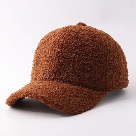Autumn Winter Polar Fleece Baseball Cap For Women Men Solid Color Thickened Warm Windproof Duck Tongue Hat Outdoor Casual Cap