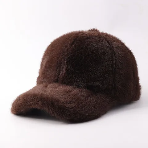 Berretto da Baseball In Velluto di Visone Invernale Spesso Caldo Peluche Regolabile Antivento Tinta Unita Cappello Lussuoso Casual Sport