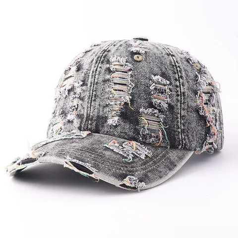 Casquette de Baseball en Denim Délavé Vintage pour Hommes Femmes Coton Lavé Ajustable Chapeau Pare-Soleil Rétro Hip Hop Streetwear