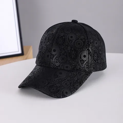 Vintage Paisley Print Suède Honkbalpet Voor Dames Heren Verstelbare Gebogen Rand Casual Streetwear Zonnehoed