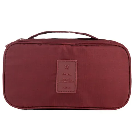 Travel Bra Underwear Organizer Bag Waterproof Nylon Portable Storage Pouch With Detachable Pocket Cosmetic Wash Bag