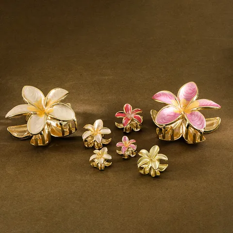 Romantische Plumeria Haarkralle Zinklegierung Bunte Blumen Haarklammer Für Damen Koreanischen Stil Blumenschmuck Haarnadel