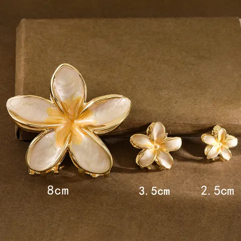 Romantische Plumeria Haarkralle Zinklegierung Bunte Blumen Haarklammer Für Damen Koreanischen Stil Blumenschmuck Haarnadel