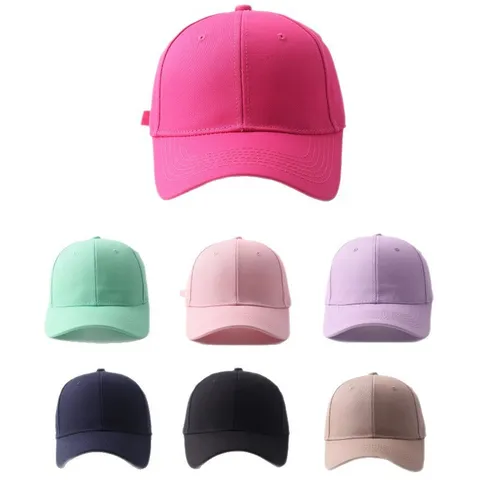 Unisex Effen Katoenen Honkbalpet Verstelbaar Harde Top Brede Rand Zonbescherming Casual Hoed Voor Buiten Sport