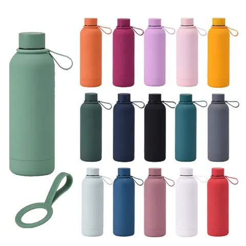 Vacuum Insulated Sport Water Bottle 304 Stainless Steel Double Walled Cola Shape Flask Outdoor Portable Travel Mug Matte Finished Leakproof Cup