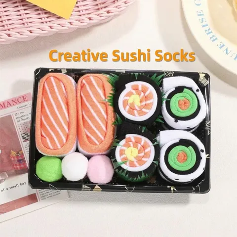 Kreative Japanische Essen Sushi Pizza Donut Socken Baumwollmischung Neuheit Crew Socken Geschenkset Für Damen Herren