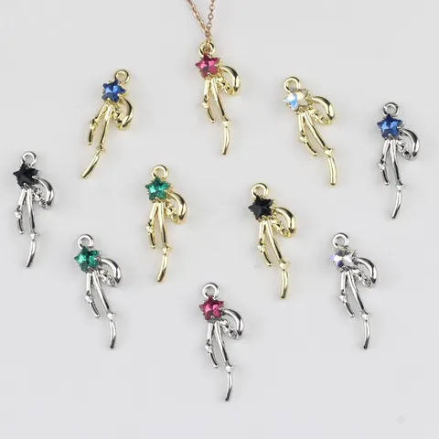 Ciondolo Fiocco in Lega con Strass per Fai da Te Creazione Gioielli Collana Orecchini Accessori Sailor Moon Stile Stella Nappa Ciondoli
