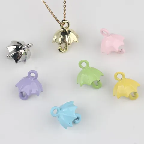 Zinc Alloy Painted Colorful Umbrella Pendant Charms For DIY Necklace Bracelet Earring Jewelry Making Accessories Supplies