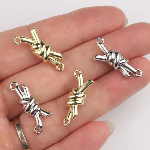 Ciondoli Connettore Nodo in Lega Minimalisti a Doppio Foro Per Creazione Gioielli Fai Da Te Bracciale Collana Accessori